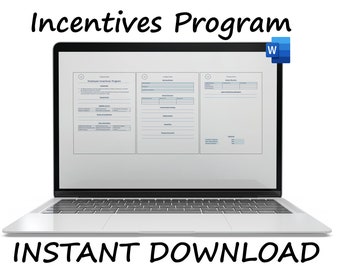 Employee Incentives Program Template | Employee Benefits | Performance Review Template | Instant Download | Professional Development Plan