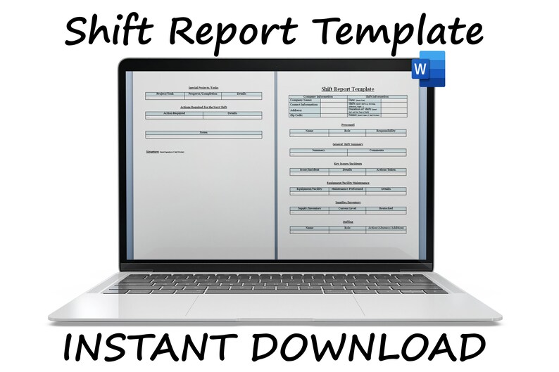 End Of Shift Template