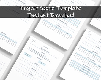 Project Scope Template | Project Planning Printable | Project Summary Template | Instant Download | Program Planning | Program Status Report