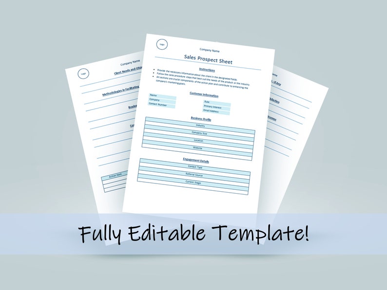 Sales Prospect Sheet | Sales Call Log Template | Client Onboarding ...