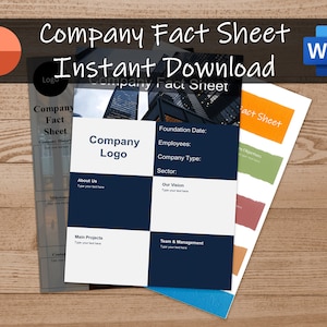 Sjabloon voor zakelijke factsheets | Bedrijfsprofielsjabloon | Bedrijfsoverzicht | Direct downloaden | Bedrijfsinformatieflyer | Businessplan van één pagina