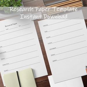 Research Paper Template | Article Template | Project Brief | Instant Download | Academic Template | Research Note Templates | Study Sheets