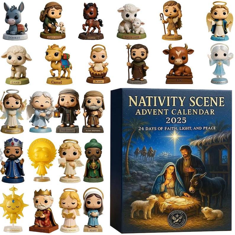 Discover Nativity Scene Advent Calendar 2025, Bible Ornament, Religious Home Decor, Christmas Tree Ornament, Christmas Countdown