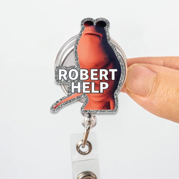 Marcus the Worm Robert Help Badge Reel, Viral Tiktok Name ID Holder Badge Reel, Trendy Nurse Name Badge, Aesthetic Hospital Clip, Badge Reel
