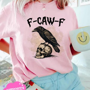 F-Caw-F Funny Crow Shirt, Black Crow Moonlit Raven Unisex T-shirt, Funny Sassy Raven Lover Gift, Autumn Style, Nature-Inspired