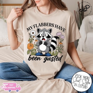 My Fabbers Have Been Gasted Funny Raccoon Tshirt, Funny Raccoon Shirt, Raccoon Graphic TShirt Vintage Retro Cartoon, Funny Shirt for Women