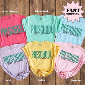 Comfort Colors Teacher Shirt, Pre K Teacher Shirt, Preschool Shirt, Back to School Shirt, Pre-K Dream Team Custom Teacher Appreciation Tee