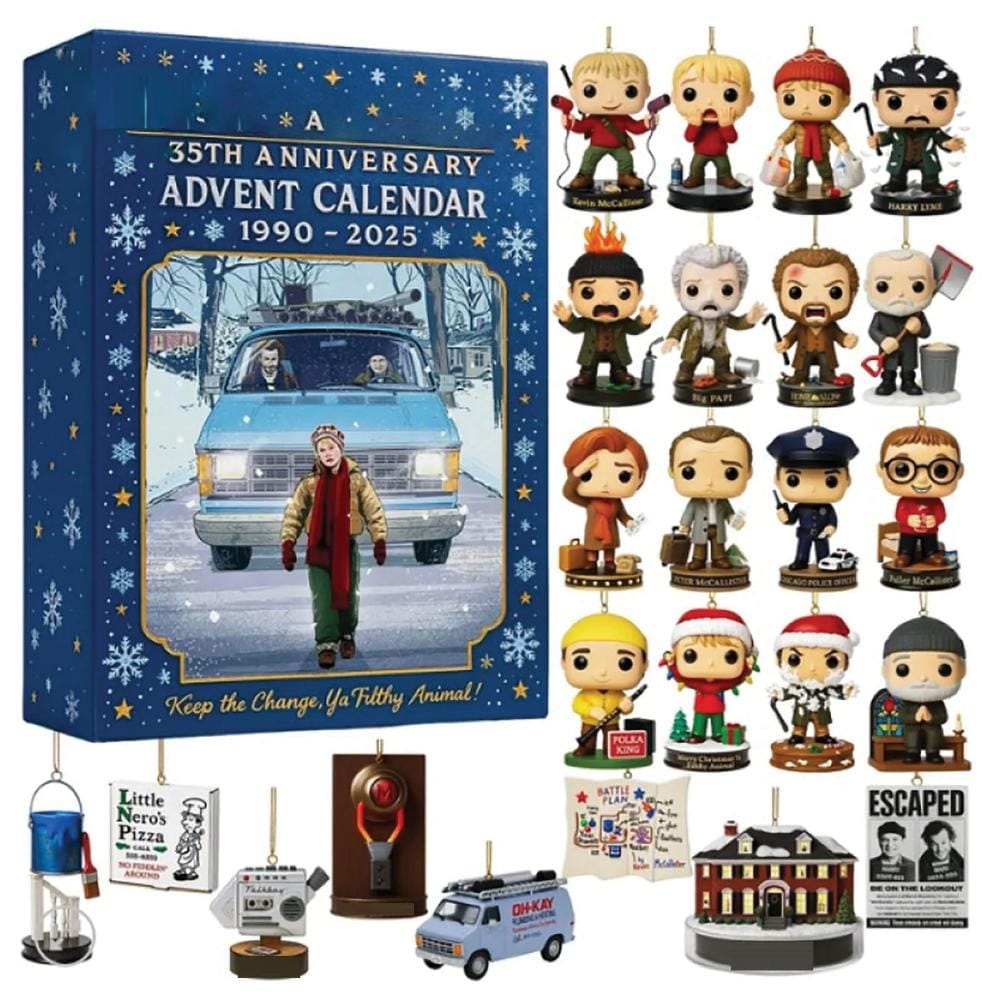 Discover Home Alone 35th Anniversary Advent Calendar 2025, Movie Countdown Gift, Christmas Tree Decor, Winter Holiday Gift Set