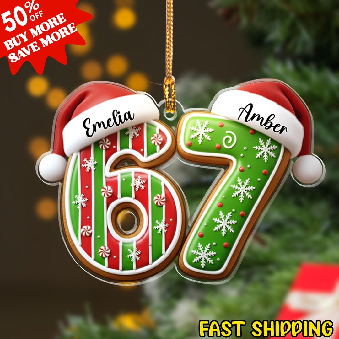 Viral 67 Ornament, Six Seven Ornament, Ornament Gift for Teen, Funny ...