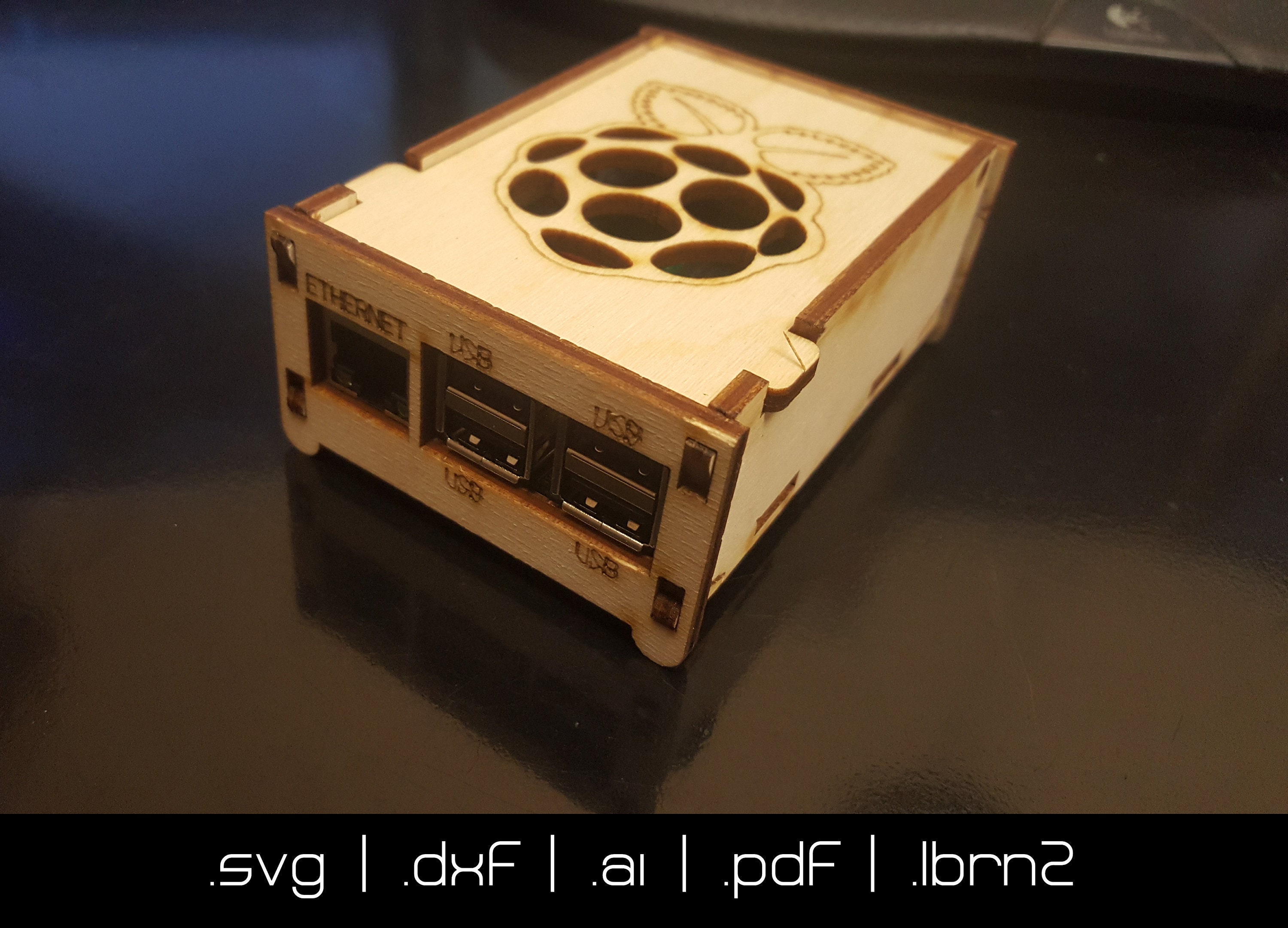 Raspberry Pi 3 Computer Case 3mm 1/8" .SVG .DXF .AI .LBRN2 Instant ...
