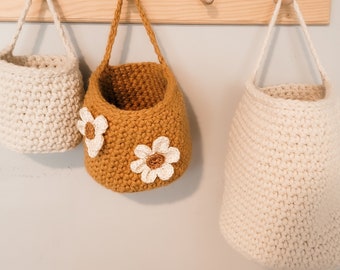 Wall Hanging Basket | Crochet Basket | Hanging Baskets | Boho Hanging Basket | Natural Wall Decor | Nursery Décor | Kid's Room Décor