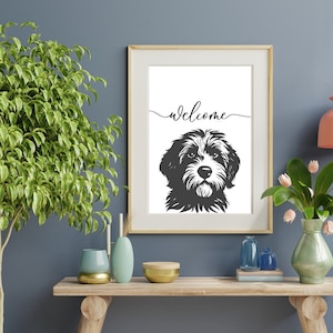 Labradoodle Welcome Wall Decor  l  Welcome Sign  l  Welcome Print  l Labradoodle Print  l Gift  l  Home Decor