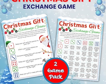 Christmas Gift Exchange Printable Game for Holiday Party and Family Gatherings; Fun and Festive Christmas Gift Exchange; Interactive Games