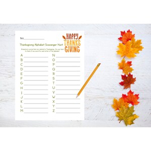 Thankful ABC Game, Thankful A-Z Game, Thanksgiving Gratitude Activity ...