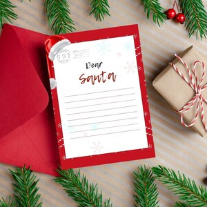Letter to Santa, Dear Santa Letter, Children's Christmas List to Santa Letter, Printable Letter to Santa, Christmas Printable, Kids Letter