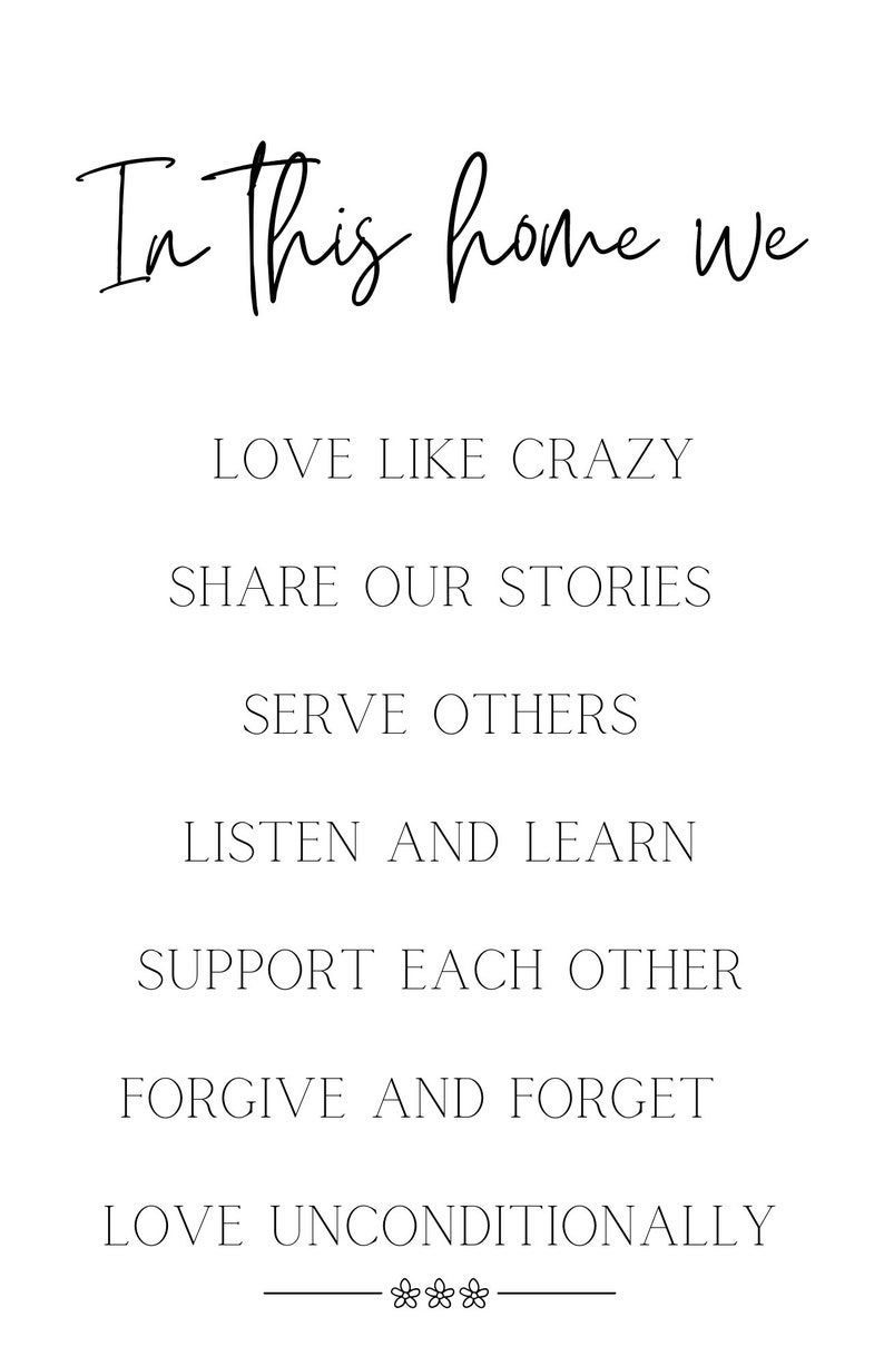 In This Home We.... Wall Art, Digital Print, Home Decor, Wall Decor