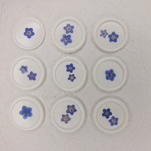 Sello de cera azul nomeolvides / sellos de cera autoadhesivos / invitación de boda / sello de cera de flores / boda diy / sellos de cera de boda / flor prensada