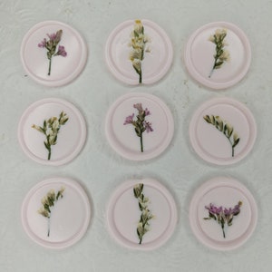 Sigillo di ceralacca Blush Sea lavender / sigilli di ceralacca autoadesivi / invito di nozze / sigillo di ceralacca floreale / matrimonio fai da te / sigilli di ceralacca per matrimoni / fiori pressati