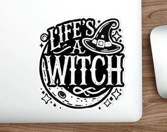 Pegatina de bruja de Halloween / Calcomanía de Halloween / Calcomanías troqueladas de bruja / Calcomanías de vinilo de Halloween / Decoración de botellas de agua / Oferta de autos / Calcomanía para computadora portátil