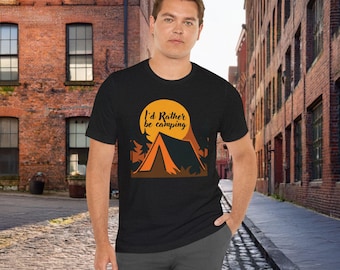 Chemise de camping | Chemise d'extérieur | Chemise coucher de soleil | Haut de tente | Je ferais plutôt du camping | Plein air | Amoureux de la nature | Cadeaux pour lui | Cadeaux pour elle
