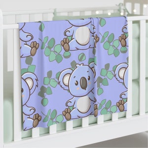 Manta para envolver / Manta para bebé / Bebé koala / Guardería de koalas / Manta para envolver a bebé koala / Manta morada / Manta menta / Regalos para bebé