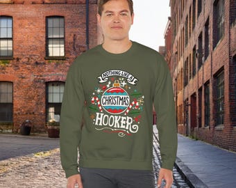 Felpa con brutto gioco di parole di Natale, maglietta divertente per le feste, maglione di Natale, pullover di Natale umoristico, regalo scherzoso per le feste, top per la festa di Natale