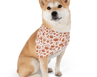 Hondenhalsband herfst | Bandanahalsband huisdier | Herfstkraag voor huisdieren | Seizoensgebonden kattenhalsband | Pompoen huisdieraccessoires | Dierbenodigdheden oogsten