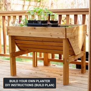 Pflanzgefäß aus Holz DIY PDF (Bauplan) , Ein großes Pflanzgefäß für Gemüse und Blumen
