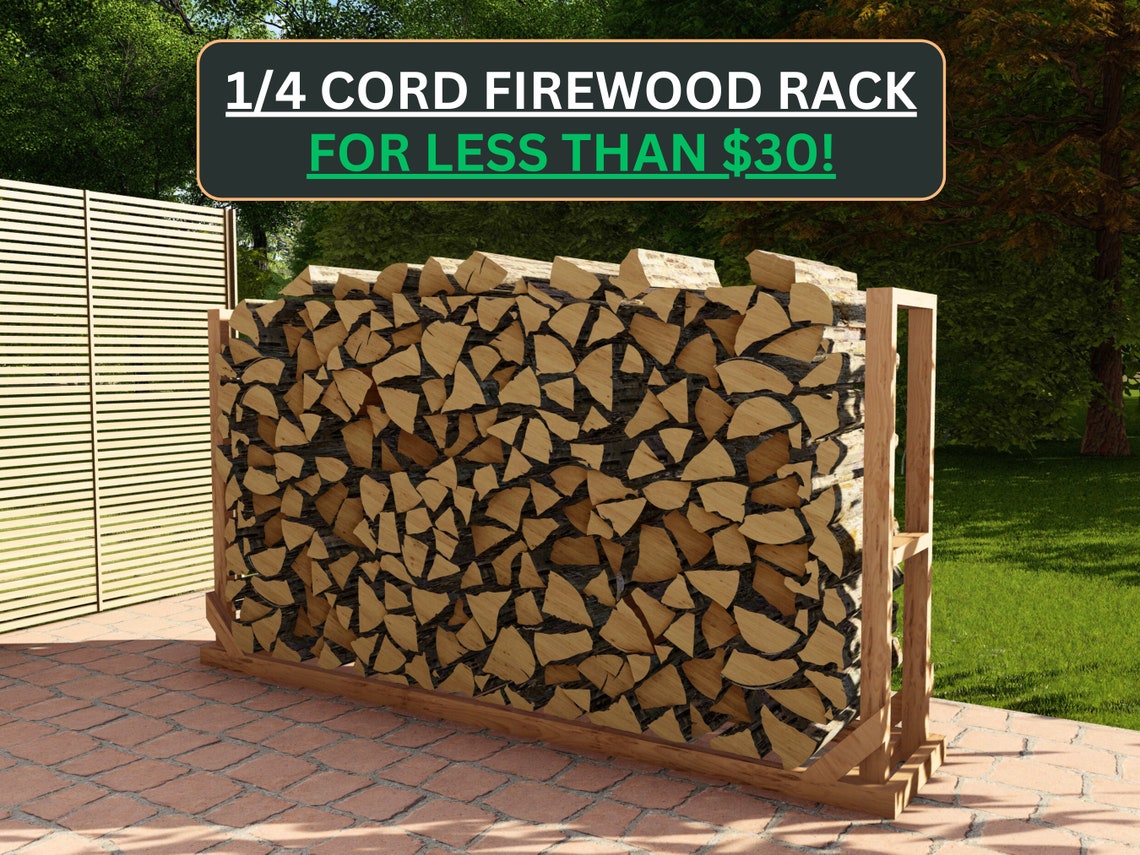 Super Cheap DIY Firewood Rack A Firewood Holder Build Plan Etsy Canada
