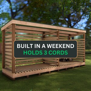 DIY 3 Cord Firewood Rack - A complete build plan for a Firewood Shed With Roof