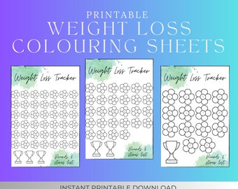 Weight Loss Tracker, Printable, Colouring Page - Etsy