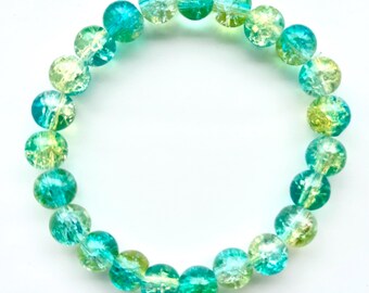 Glass beaded bracelet- dragon scale