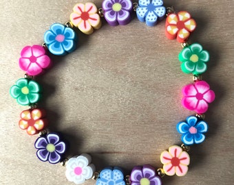 Rainbow flower bracelet
