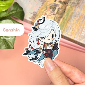 Pegatinas lindas de Genshin / Pegatinas de Shenhe Pegatinas de Genshin Impact Pegatinas lindas Pegatinas impermeables Pegatinas holográficas Pegatinas de videojuegos Anime