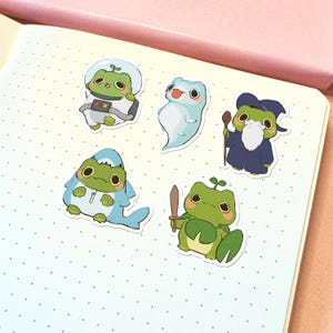Süsses Frosch Sticker Set | Halloween Sticker Pack Wasserdichte Aufkleber Froggy Sticker Vinyl Süßer Tieraufkleber Set Kawaii Aufkleber Tier
