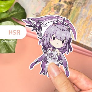 Bonita pegatina HSR / Pegatina Castorice Pegatina Honkai Star Rail Bonitas pegatinas Impermeables Pegatinas holográficas de juegos Anime Merchandising