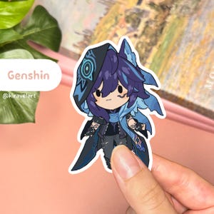 Autocollant Genshin mignon | Autocollant Ororon Autocollant Genshin Impact Autocollants mignons Autocollant imperméable Autocollant holographique Autocollants de jeu vidéo Anime