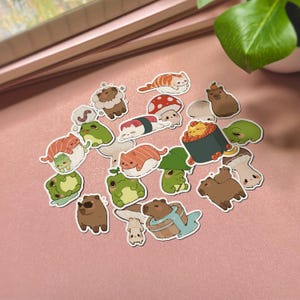 Mini autocollants aléatoires | Lot de 10 petits autocollants autocollants imperméables mignons autocollants holographiques autocollants chat mignon kawaii