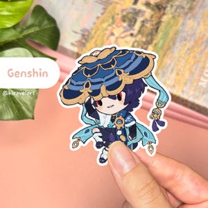 Pegatinas lindas de Genshin / Pegatinas de Wanderer Pegatinas de Genshin Impact Pegatinas lindas Pegatinas impermeables Pegatinas holográficas Pegatinas de videojuegos Anime