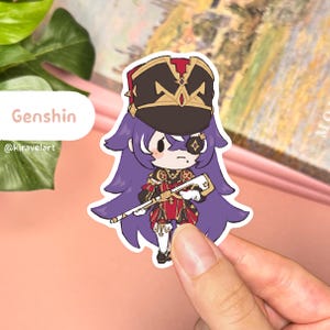 Niedliche Genshin Aufkleber | Chevreuse Aufkleber Genshin Auswirkungen Aufkleber Niedliche Aufkleber Wasserdichte Aufkleber Videospiel-Aufkleber Anime Chibi Aufkleber