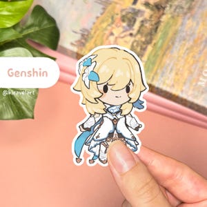 Słodka naklejka Genshin | Naklejka Lumine Naklejka Genshin Impact Słodkie naklejki Wodoodporna naklejka Kawaii Naklejka Anime Naklejki do gier wideo