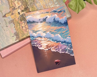 Beach Sunset Aesthetic Small Print | Decor Wall Art Print Decor Print Small Room Wall Art Aesthetic Print 4x6 Art Poster Room Decor Bedroom
