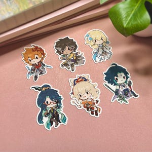 Zufälliges Genshin Sticker Pack | Genshin Auswirkungen Aufkleber Niedliche Aufkleber Wasserdichter Aufkleber Gacha Aufkleber Spiel Aufkleber Anime Aufkleber Zufällig