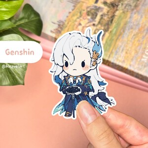 Pegatinas lindas de Genshin / Pegatinas de Neuvillette Pegatinas de Genshin Impact Pegatinas lindas Pegatinas impermeables Pegatinas holográficas Pegatinas de anime