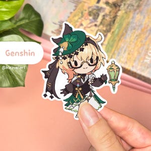 Pegatinas lindas de Genshin Impact, pegatinas de Emilie, pegatinas de Genshin Impact, pegatinas lindas, pegatinas impermeables, pegatinas de anime kawaii, pegatinas de videojuegos.