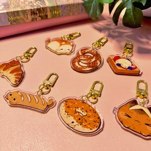 Acrylic Keychain | Bread Cat Keychain Cute Keychain Kawaii Gift for Cat Lover Unique Bag Charm Cat