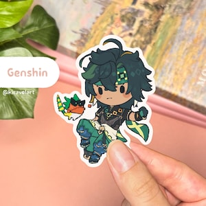 Pegatinas lindas de Genshin Impact, pegatinas de Genshin Impact, pegatinas impermeables, pegatinas de anime kawaii, pegatinas de videojuegos.