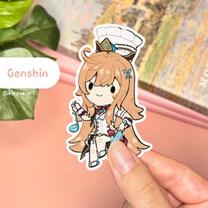 Cute Genshin Sticker | Escoffier Sticker Genshin Impact Sticker Cute Stickers Waterproof Sticker Kawaii Anime Sticker Video Game Stickers