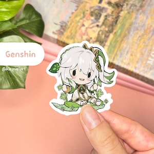 Niedliche Genshin Aufkleber | Nahida Aufkleber Genshin Auswirkungen Aufkleber Niedliche Aufkleber Wasserdichte Aufkleber Holographische Aufkleber Videospiel Aufkleber Anime