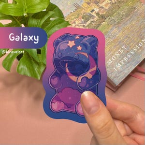 Leuke holografische sticker | Ruimte esthetische sticker sticker kawaii stickers grote sticker holo sticker ruimte snoep Galaxy sticker gummybeer